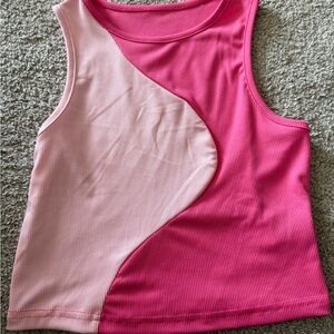 Pink and Light Pink Sleeveless Top